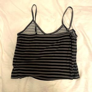 Y2k black and grey grunge tank top striped